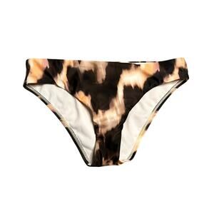 Shade & Shore Women's Black & Tan Low-Rise Cheeky Bikini Bottoms Small (4/6)